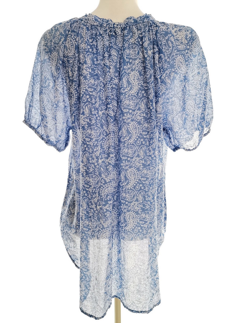 Miss Molly Rozmiar S (36/38) Kolor Niebieski Paisley Split Crew Neck Bluzka Krótki rękaw