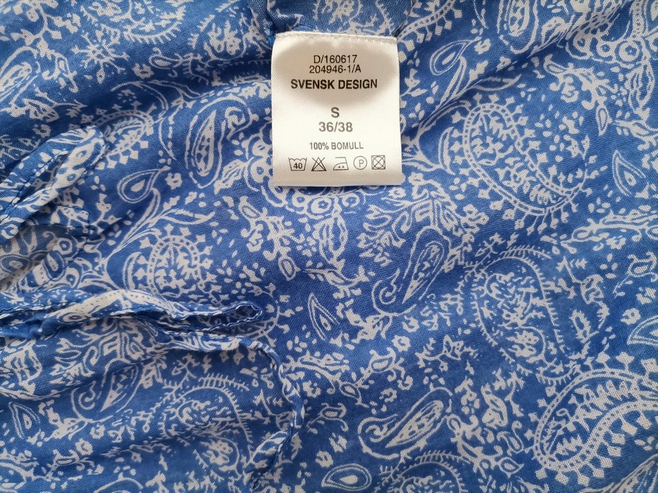 Miss Molly Rozmiar S (36/38) Kolor Niebieski Paisley Split Crew Neck Bluzka Krótki rękaw