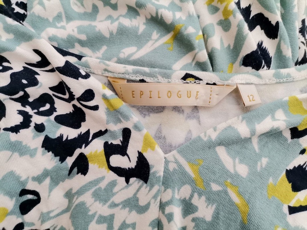 Epilogue Rozmiar 12 (40) Kolor Niebieski W serek Sukienka Sheath Krótki rękaw Midi Materiał Wiskoza Epilogue Rozmiar 12 (40) Kolor Niebieski W serek Sukienka Sheath Krótki rękaw Midi Materiał Wiskoza