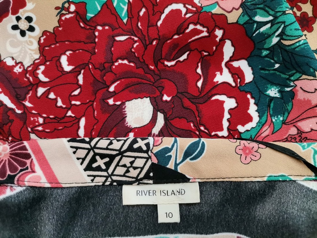 River island Rozmiar 10 (36) Kolor Beżowy W serek Długi Otwarty Kardigan Długi rękaw Cienka dzianina