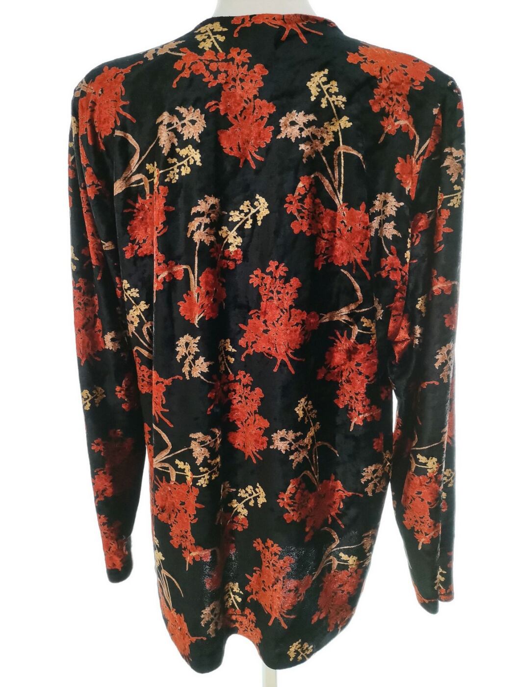 Vintage Rozmiar XL Kolor Czarny Okrągły dekolt Tunika Bluzka Długi rękaw Vintage Rozmiar XL Kolor Czarny Okrągły dekolt Tunika Bluzka Długi rękaw