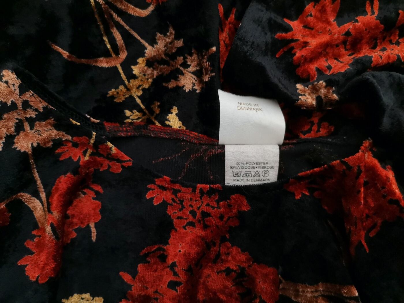 Vintage Rozmiar XL Kolor Czarny Okrągły dekolt Tunika Bluzka Długi rękaw Vintage Rozmiar XL Kolor Czarny Okrągły dekolt Tunika Bluzka Długi rękaw