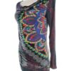 DESIGUAL Rozmiar S Kolor Granatowy Paisley Drapowany dekolt Tunika Bluzka Długi rękaw Materiał Wiskoza