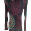 DESIGUAL Rozmiar S Kolor Granatowy Paisley Drapowany dekolt Tunika Bluzka Długi rękaw Materiał Wiskoza