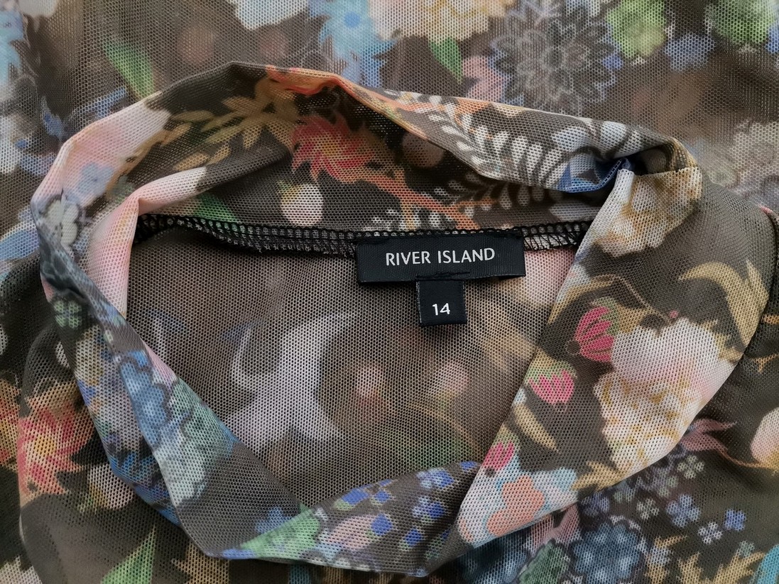 River island Rozmiar 14 (40) Kolor Szary Pół golf Bluzka Długi rękaw