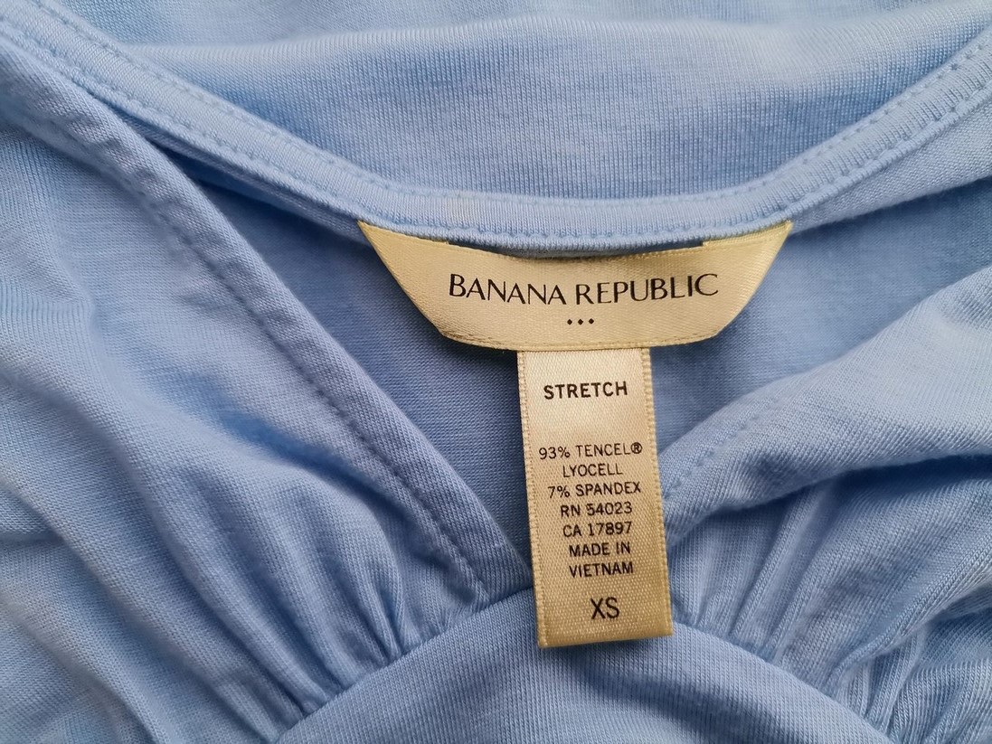 IMG_20211027_141831.jpg Banana Republic Rozmiar XS Kolor Niebieski Głęboki Serek Bluzka Peplum Krótki rękaw Materiał Tencel