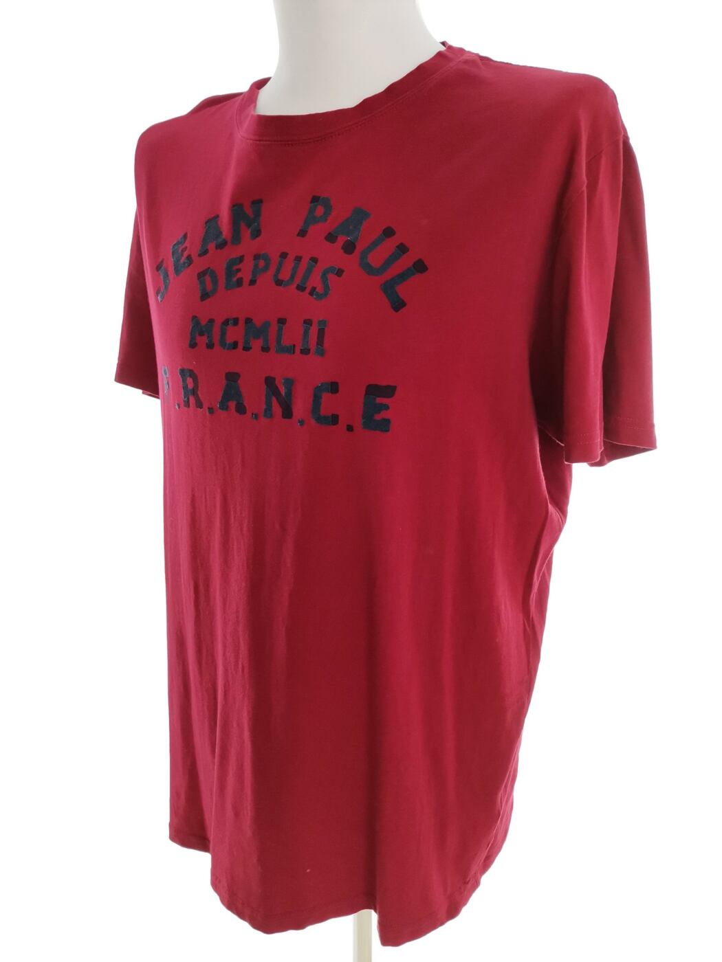 IMG_20211028_111609.jpg Jean paul Rozmiar XL Kolor Bordowy Męski T-Shirt Krótki rękaw Materiał Bawełna 100%