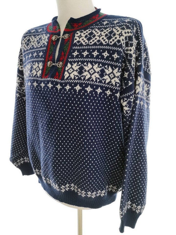 IMG_20211028_120113.jpg Norwegian jumper Rozmiar XL Kolor Niebieski Męski Sweter Długi rękaw Materiał Akryl