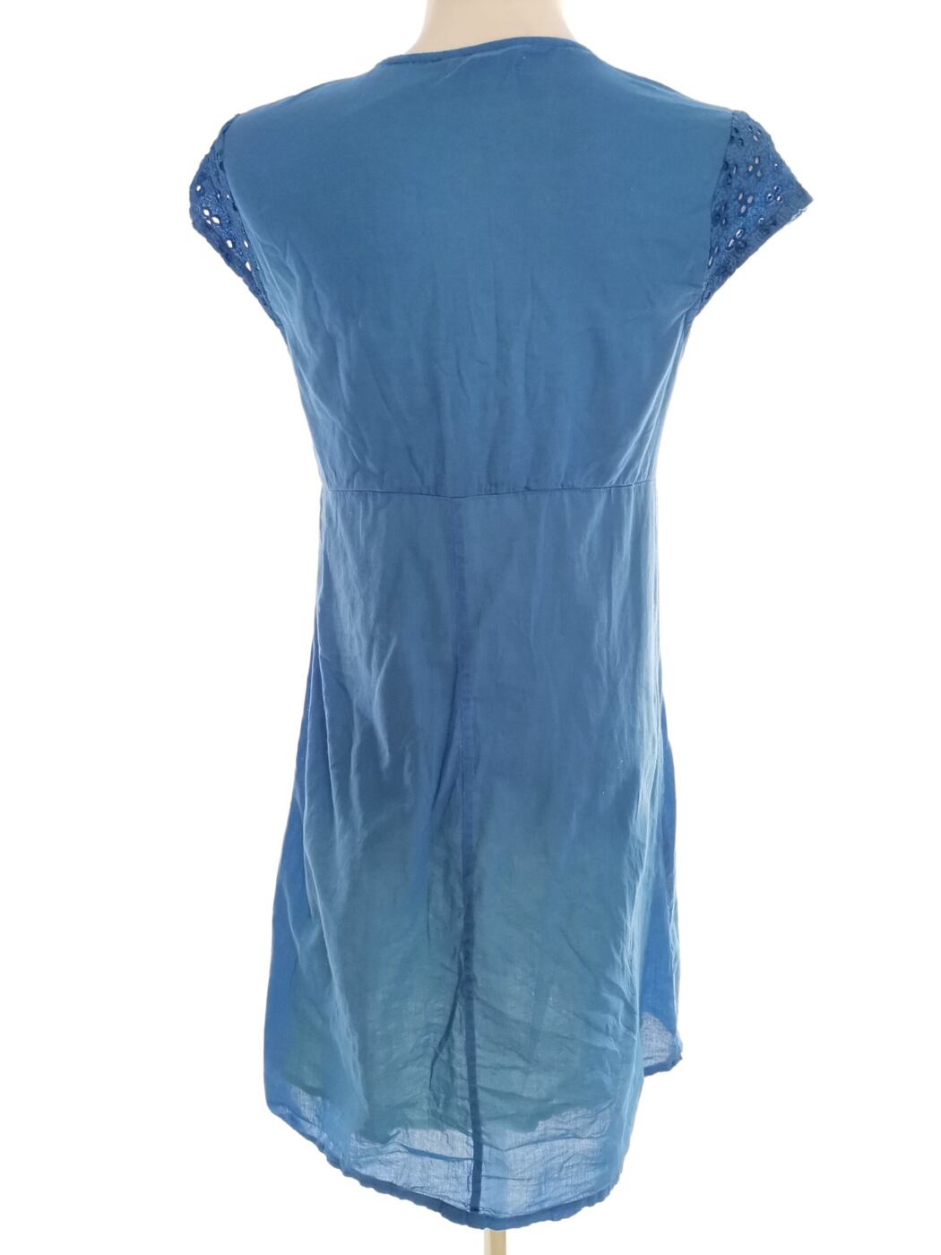 Anmol Rozmiar 40/42 Kolor Niebieski W serek Sukienka Sheath Krótki rękaw Do Kolan Materiał Bawełna 100% Anmol Rozmiar 40/42 Kolor Niebieski W serek Sukienka Sheath Krótki rękaw Do Kolan Materiał Bawełna 100%