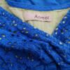 Anmol Rozmiar 40/42 Kolor Niebieski W serek Sukienka Sheath Krótki rękaw Do Kolan Materiał Bawełna 100%