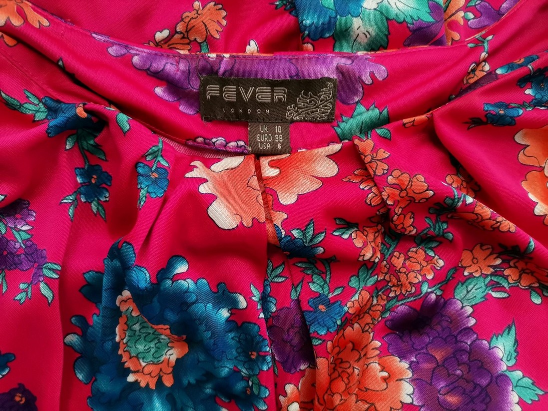 Fever London Rozmiar 10 (38) Kolor Różowy Okrągły dekolt Sukienka Sheath Krótki rękaw Do Kolan