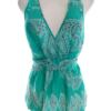 Warehouse Rozmiar 12 (38) Kolor Niebieski Paisley W serek Bluzka Peplum Bezrękawnik Materiał Bawełna