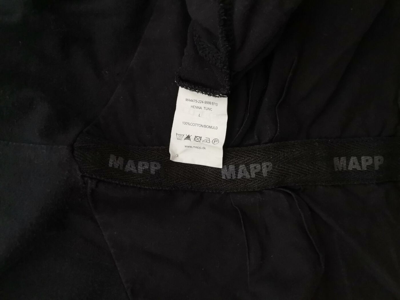 MAPP Rozmiar L Kolor Czarny Okrągły dekolt Tunika Popover Bluzka Długi rękaw Materiał Bawełna 100% MAPP Rozmiar L Kolor Czarny Okrągły dekolt Tunika Popover Bluzka Długi rękaw Materiał Bawełna 100%