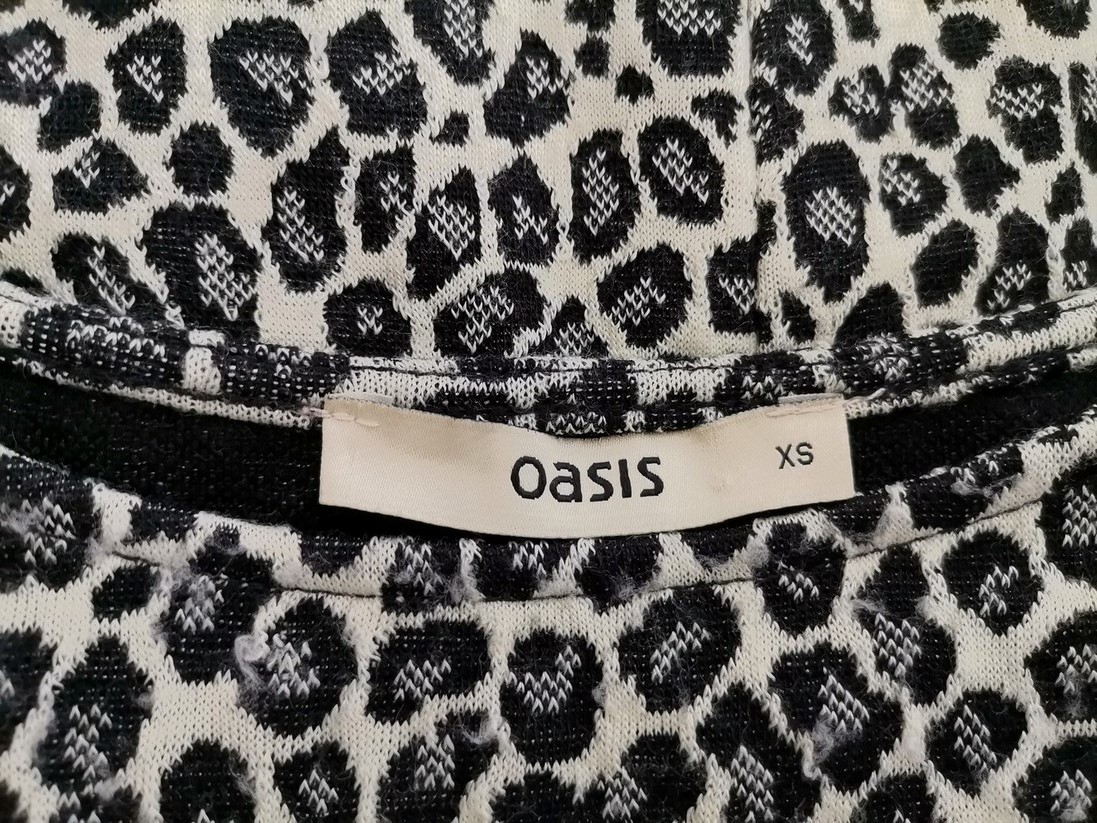 Oasis Rozmiar XS Kolor Kremowy Panterka Okrągły dekolt Sukienka A-Line Bezrękawnik Do Kolan Materiał Akryl Oasis Rozmiar XS Kolor Kremowy Panterka Okrągły dekolt Sukienka A-Line Bezrękawnik Do Kolan Materiał Akryl