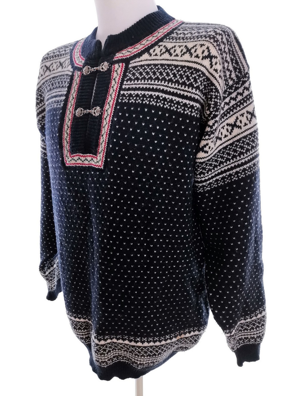 IMG_20211104_101711.jpg Norwegian jumper Rozmiar S Kolor Granatowy Męski Sweter Długi rękaw Materiał Wełna