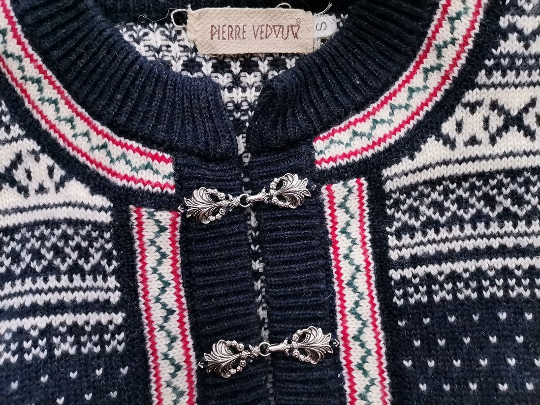 IMG_20211104_101733.jpg Norwegian jumper Rozmiar S Kolor Granatowy Męski Sweter Długi rękaw Materiał Wełna