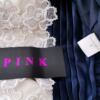 PINK Rozmiar 8 (36) Kolor Granatowy Kwadratowy dekolt Sukienka Rozkloszowana Bezrękawnik Do Kolan