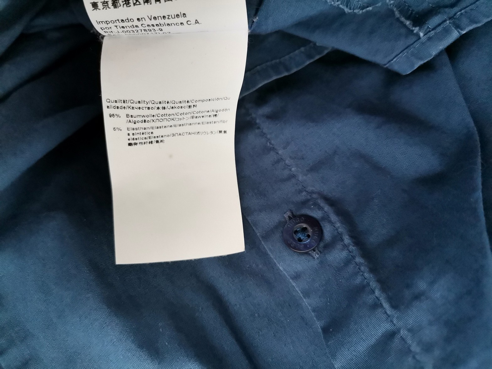 Hugo Boss Rozmiar 36 Kolor Granatowy Kołnierz Koszula Zapinana Bluzka Długi rękaw Materiał Bawełna