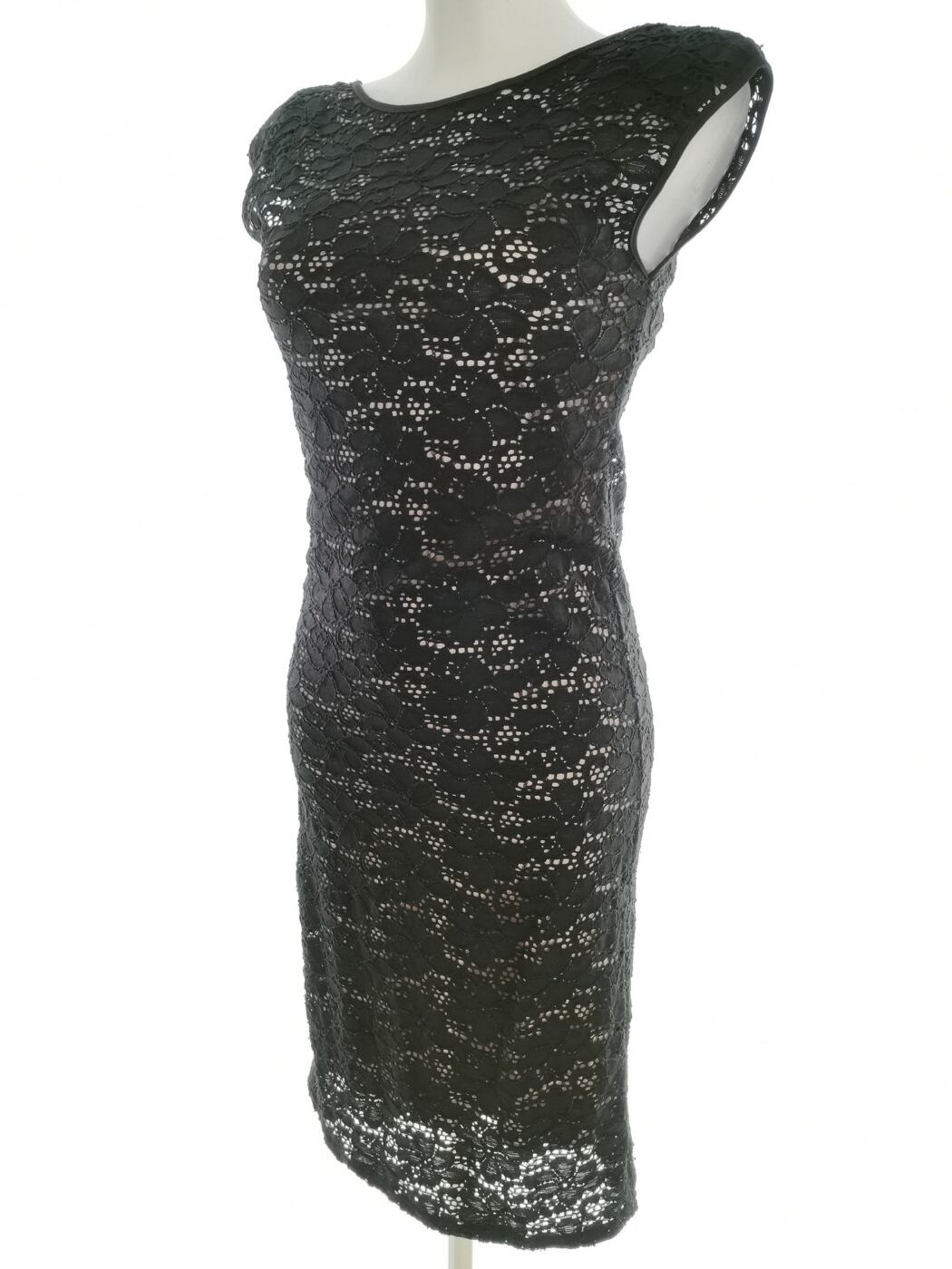 River island Rozmiar 8 (34) Kolor Czarny W łódkę Sukienka Bodycon Bezrękawnik Midi River island Rozmiar 8 (34) Kolor Czarny W łódkę Sukienka Bodycon Bezrękawnik Midi