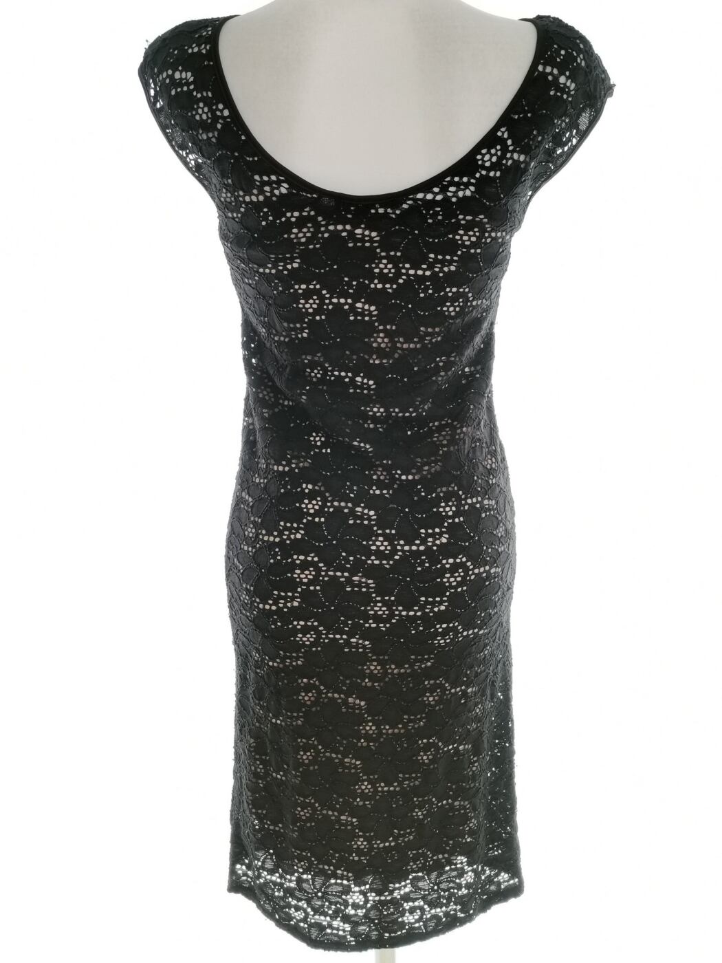 River island Rozmiar 8 (34) Kolor Czarny W łódkę Sukienka Bodycon Bezrękawnik Midi River island Rozmiar 8 (34) Kolor Czarny W łódkę Sukienka Bodycon Bezrękawnik Midi