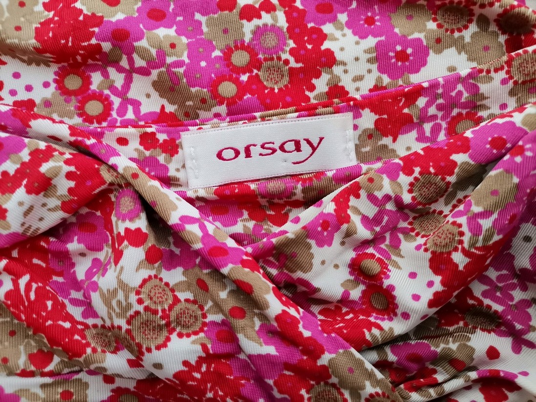 Orsay Rozmiar 42/44 Kolor Różowy Drapowany dekolt Bluzka Bezrękawnik