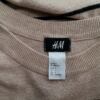 H&m Rozmiar S Kolor Beżowy Pasy Okrągły dekolt Sukienka Sweterkowa Rękaw 3/4 Do Kolan Materiał Wiskoza