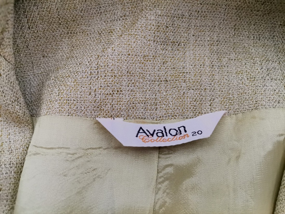 IMG_20211105_132730.jpg Avalon Collection Rozmiar 20 (48) Kolor Zielony Kołnierz Żakiet z zapięciem Długi rękaw
