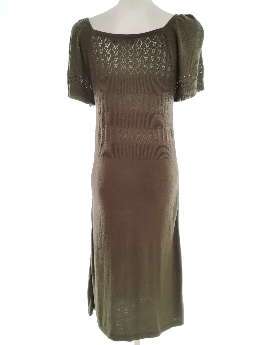 CCDK Rozmiar L Kolor Khaki W łódkę Sukienka Sweterkowa Krótki rękaw Długa Materiał Rayon CCDK Rozmiar L Kolor Khaki W łódkę Sukienka Sweterkowa Krótki rękaw Długa Materiał Rayon