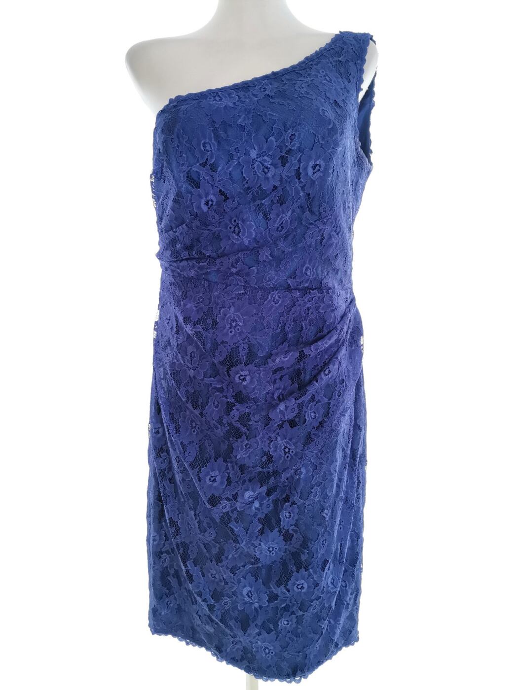 KELSEY ROSE Rozmiar 12 (38) Kolor Niebieski Na Jedno Ramię Suknia Balowa Sukienka Wieczorowa Bezrękawnik Midi