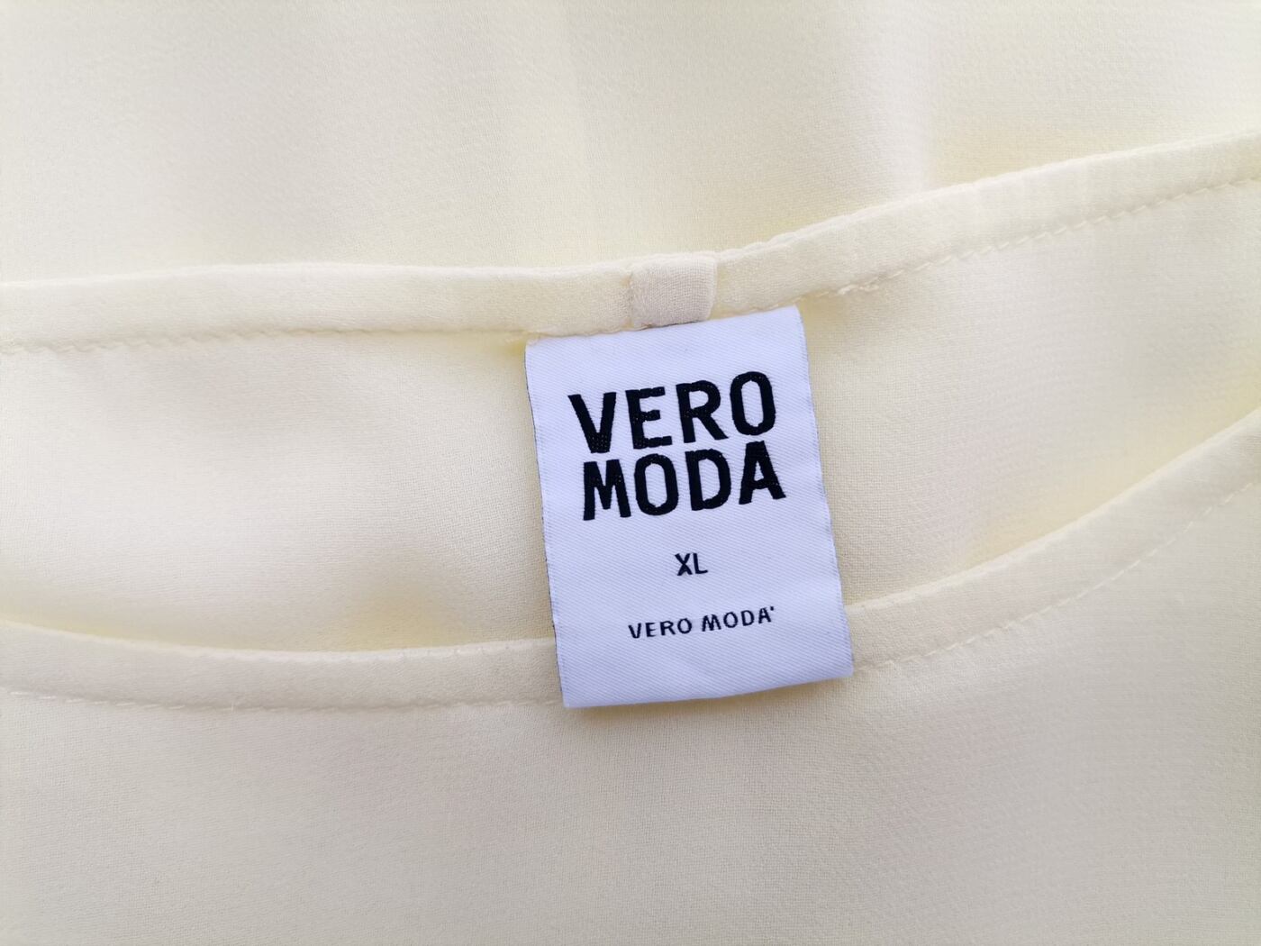 Vero moda Rozmiar XL Kolor Żółty Okrągły dekolt Bluzka Rękaw 3/4