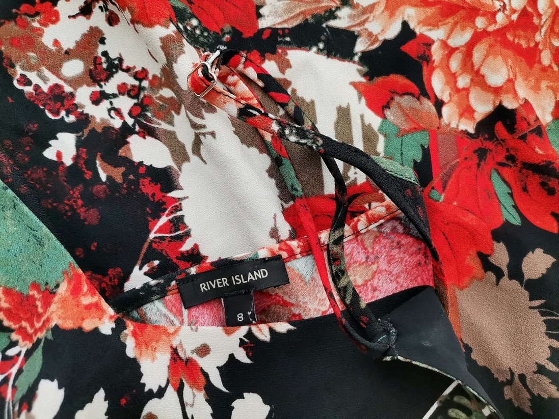 River island Rozmiar 8 (34) Kolor Czarny Dekolt Serce Bluzka Bezrękawnik