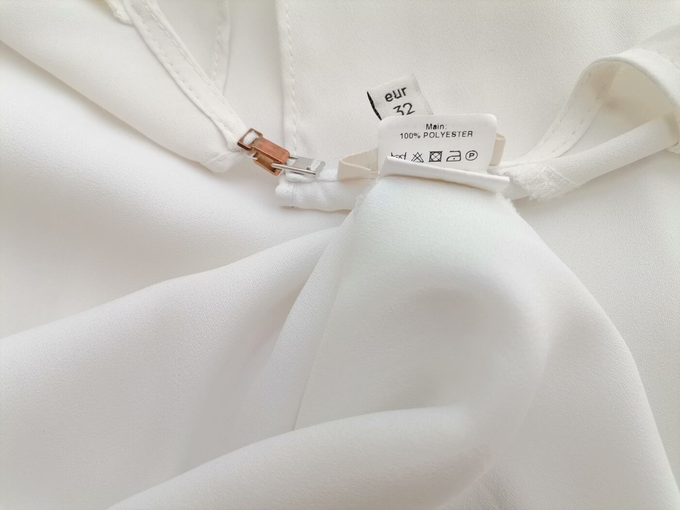 River island Rozmiar 6 (32) Kolor Biały Okrągły dekolt Bluzka Krótki rękaw