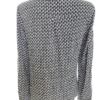 Flash Jeans Rozmiar M Kolor Niebieski Romby Split Crew Neck Bluzka Długi rękaw Materiał Wiskoza 100%