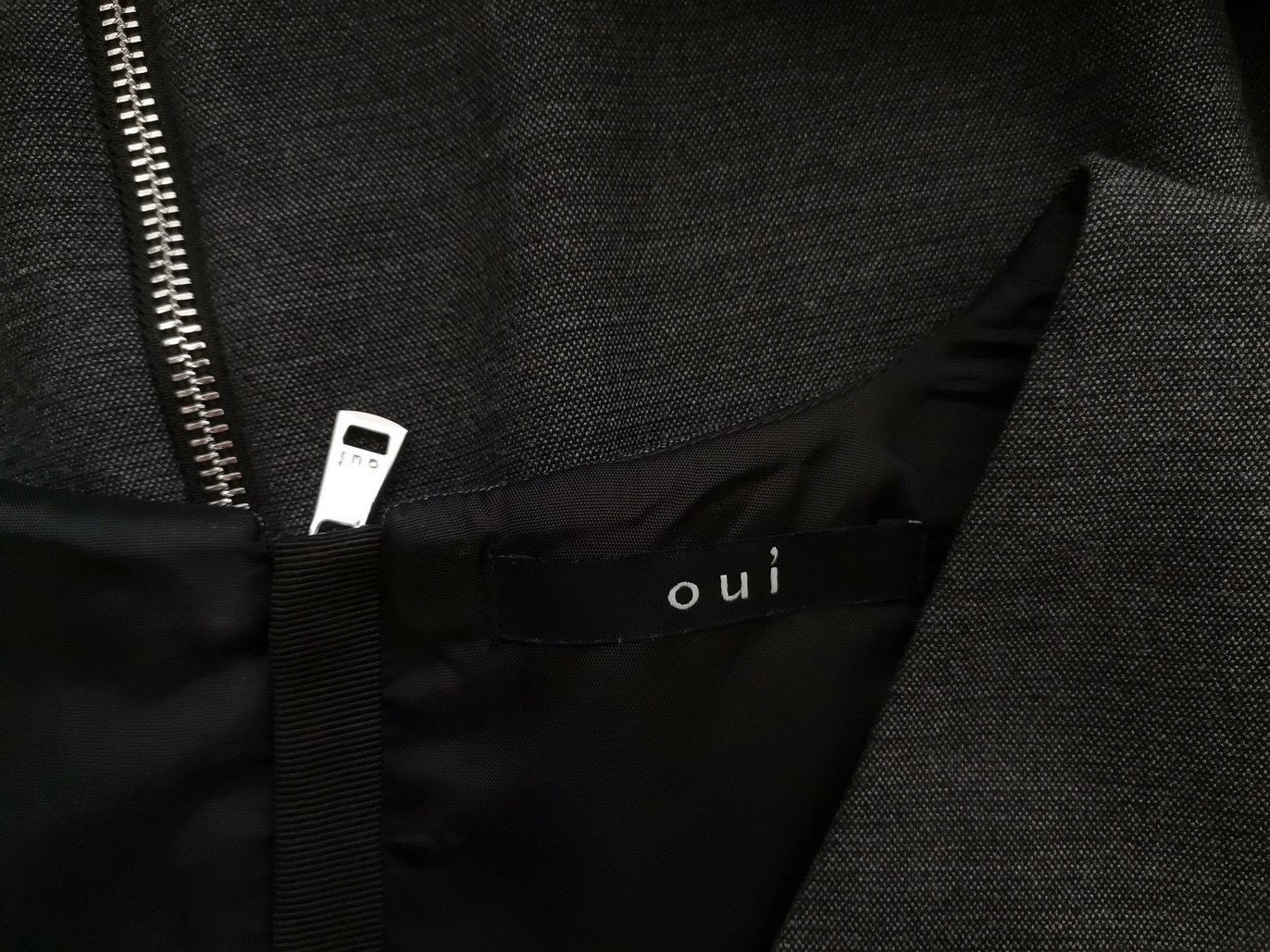 Oui Rozmiar 40 Kolor Szary W serek Sukienka Sheath Rękaw 3/4 Do Kolan