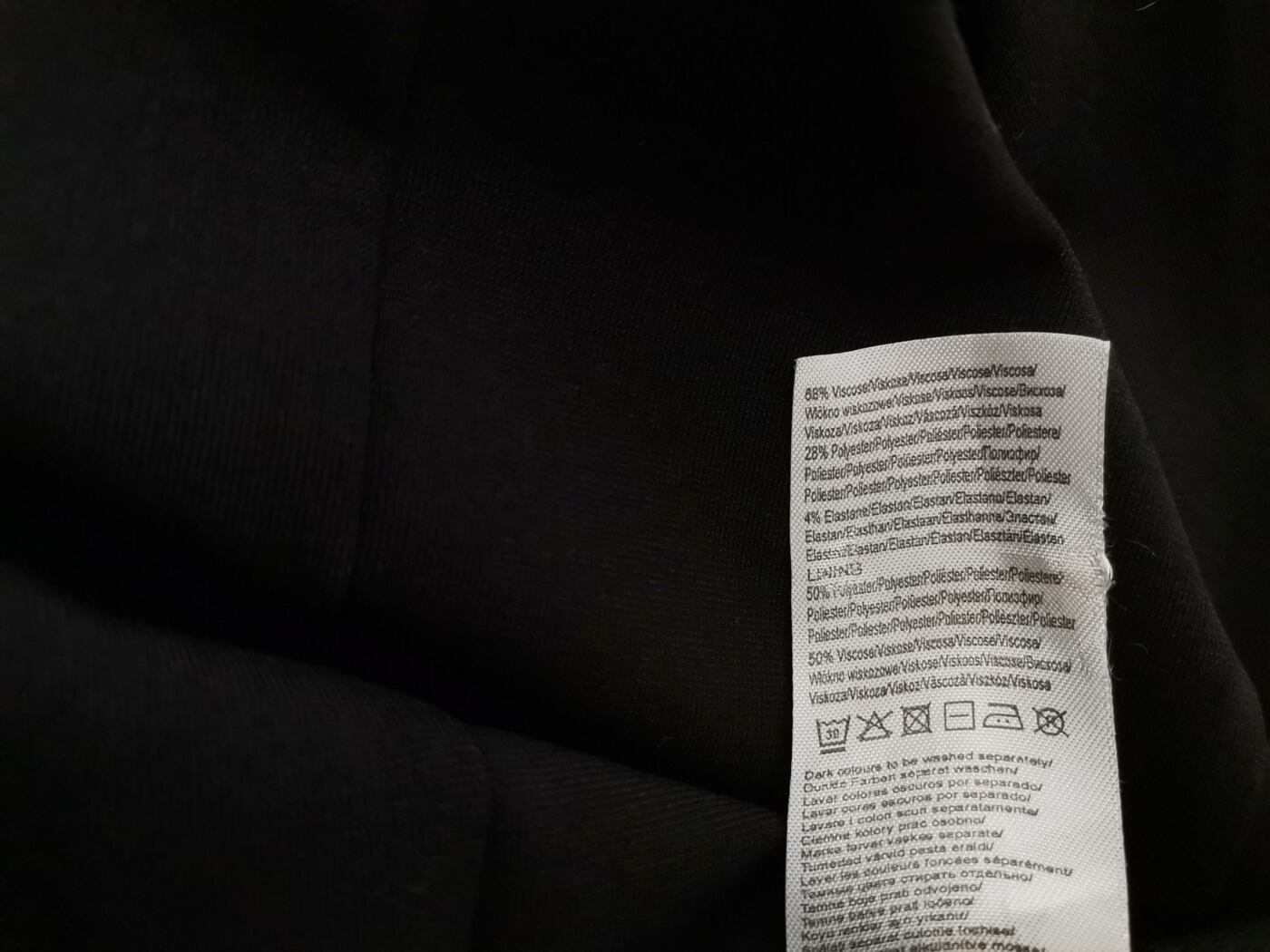 Vila Rozmiar M Kolor Czarny Okrągły dekolt Sukienka Sheath Rękaw 3/4 Midi Materiał Wiskoza