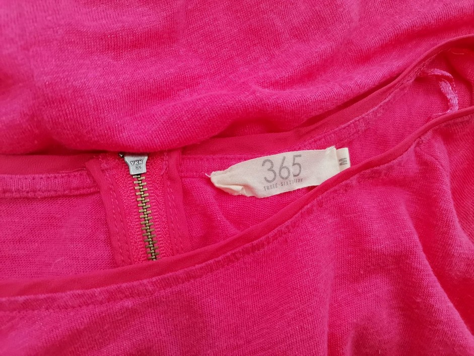 365 Rozmiar M Kolor Różowy Crew Neck Bluzka Krótki rękaw Materiał Len 100%