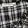 Ted Nicol Rozmiar 48 Kolor Szary Krata Split Crew Neck Bluzka Zapinana Rękaw 3/4