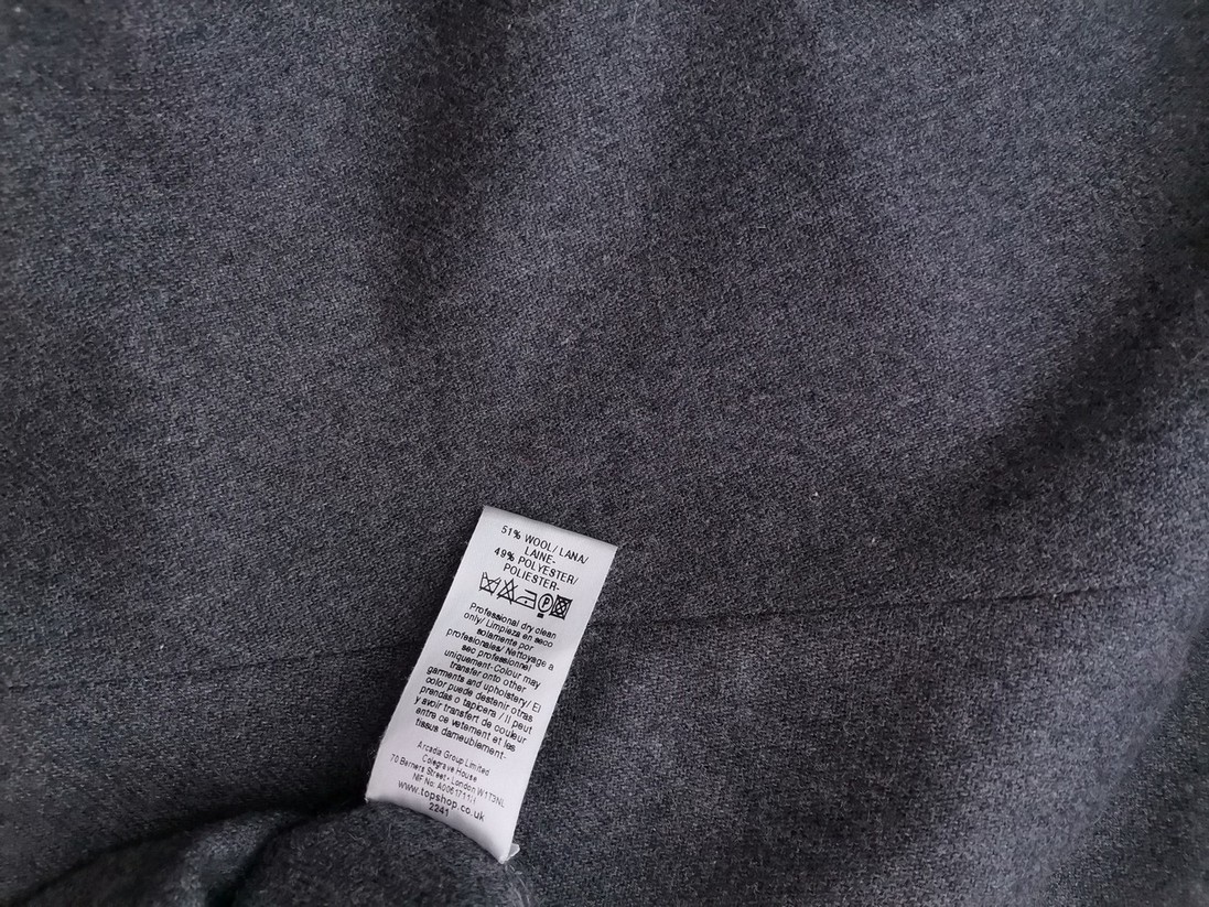 IMG_20211116_105826.jpg Topshop Rozmiar 12 (40) Kolor Szary A-Line Spódnica Do Kolan Materiał Wełna
