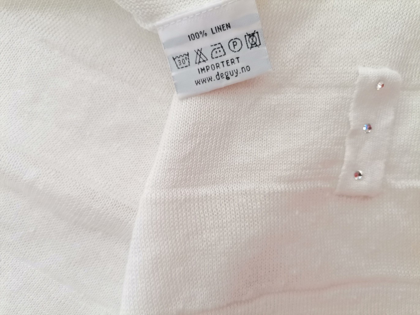 Tricot Rozmiar L Kolor Biały Pasy Okrągły dekolt Tunika Bluzka Bezrękawnik Materiał Len 100% Tricot Rozmiar L Kolor Biały Pasy Okrągły dekolt Tunika Bluzka Bezrękawnik Materiał Len 100%