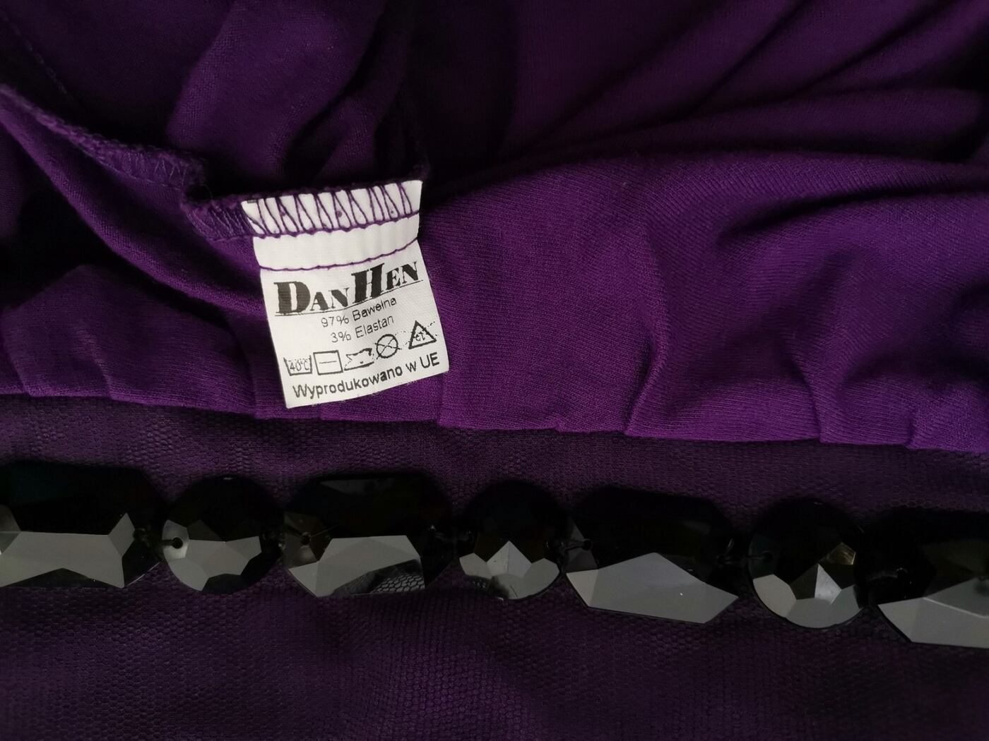DanHen Rozmiar 40 Kolor Fioletowy W serek Sukienka Sheath Krótki rękaw Do Kolan Materiał Bawełna DanHen Rozmiar 40 Kolor Fioletowy W serek Sukienka Sheath Krótki rękaw Do Kolan Materiał Bawełna