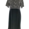 Dorothy perkins Rozmiar 6 (38) Kolor Czarny Panterka Okrągły dekolt Sukienka Sheath Krótki rękaw Midi