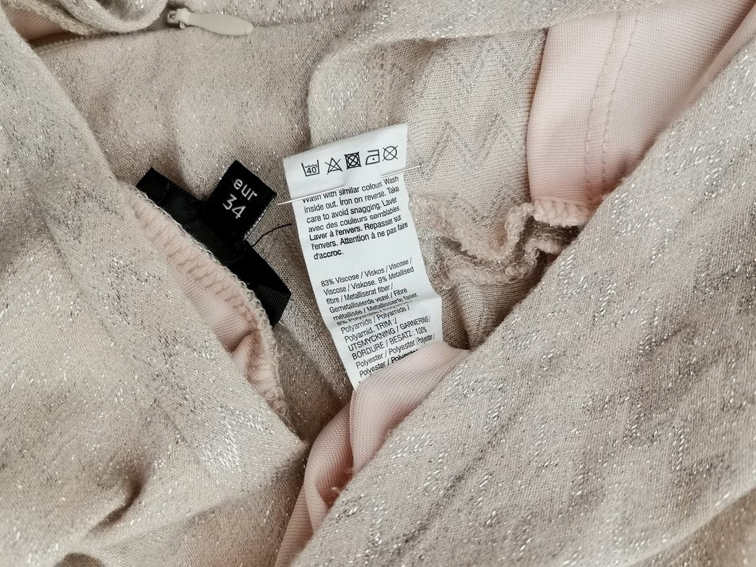 River island Rozmiar 8 (34) Kolor Kremowy Crew Neck Sukienka Sweterkowa Krótki rękaw Do Kolan Materiał Wiskoza