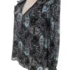 Dunnes Rozmiar XS Kolor Czarny Paisley W serek Bluzka Długi rękaw