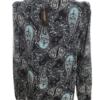 Dunnes Rozmiar XS Kolor Czarny Paisley W serek Bluzka Długi rękaw