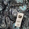 Dunnes Rozmiar XS Kolor Czarny Paisley W serek Bluzka Długi rękaw