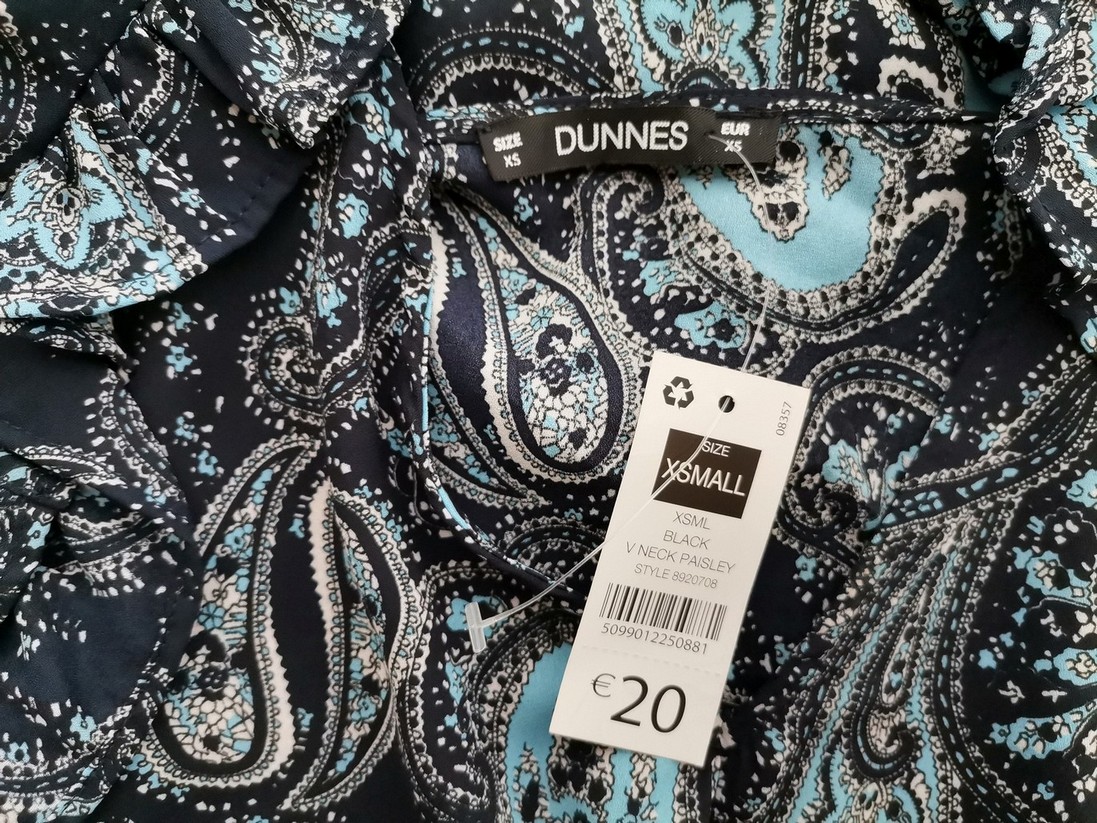 IMG_20211117_131052.jpg Dunnes Rozmiar XS Kolor Czarny Paisley W serek Bluzka Długi rękaw