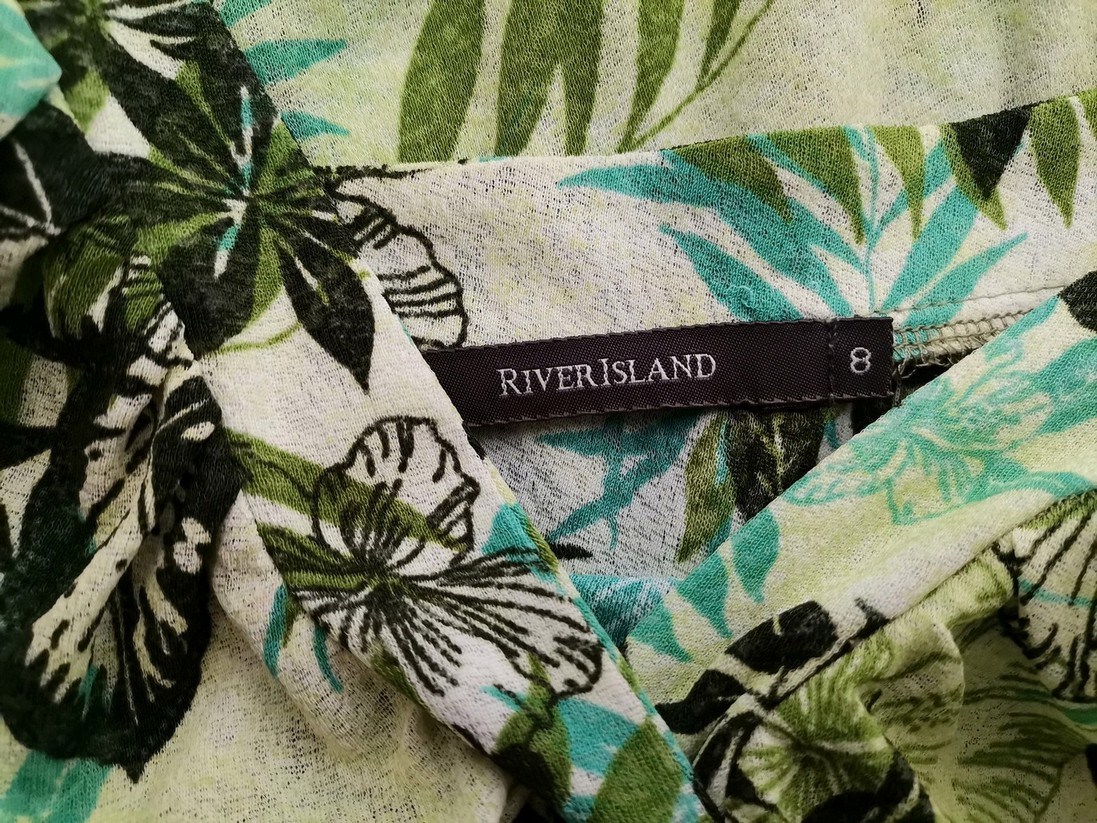 River island Rozmiar 8 (34) Kolor Zielony W serek Bluzka Krótki rękaw