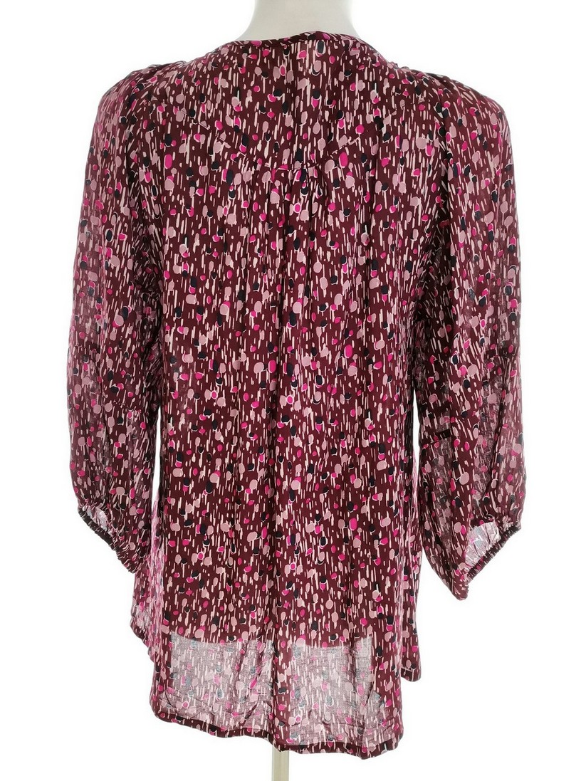 365 sunshine Rozmiar 38 Kolor Purpurowy Keyhole Crew Neck Bluzka Rękaw 3/4 Materiał Wiskoza 100%