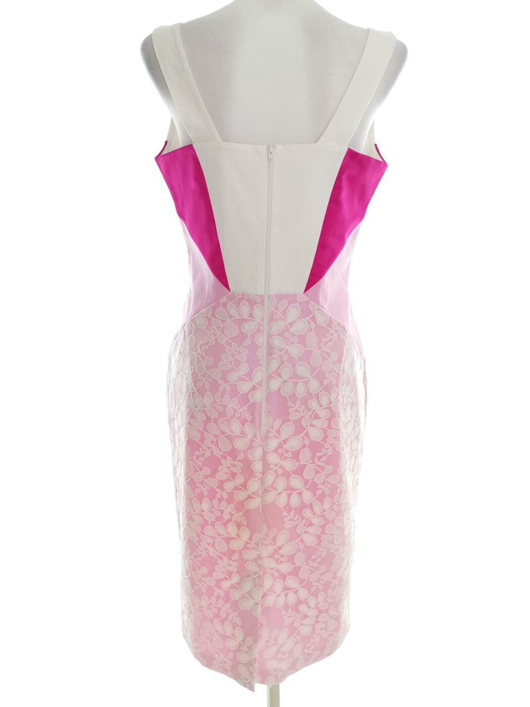 Hybrid Rozmiar 14 (42) Kolor Różowy W serek Sukienka Sheath Bezrękawnik Midi Materiał Wiskoza Hybrid Rozmiar 14 (42) Kolor Różowy W serek Sukienka Sheath Bezrękawnik Midi Materiał Wiskoza