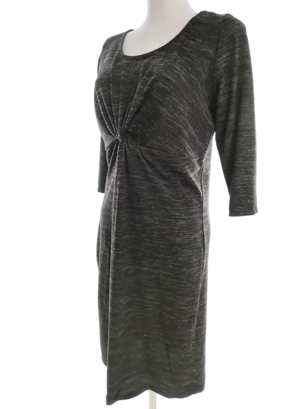 Dorothy perkins Rozmiar 10 (38) Kolor Szary Okrągły dekolt Sukienka Sweterkowa Rękaw 3/4 Midi Dorothy perkins Rozmiar 10 (38) Kolor Szary Okrągły dekolt Sukienka Sweterkowa Rękaw 3/4 Midi
